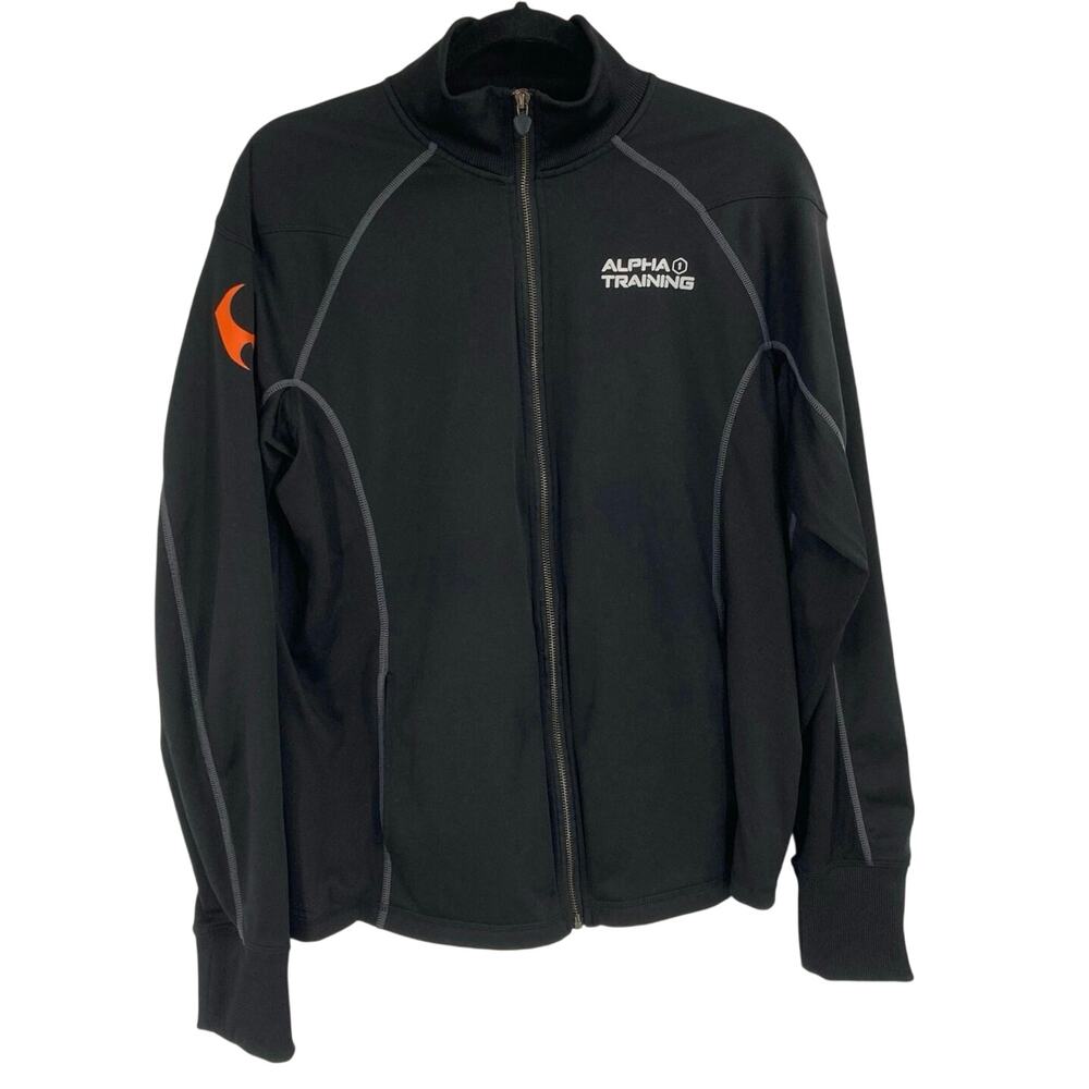 Hylete Alpha Training Full Zip Jacket Black Athletic Active Lightweight Large